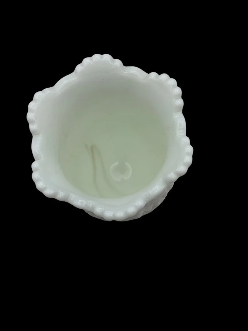 Veg Westmoreland Old Quilt Celery Milk Glass Vase Footed Pedestal White Pressed